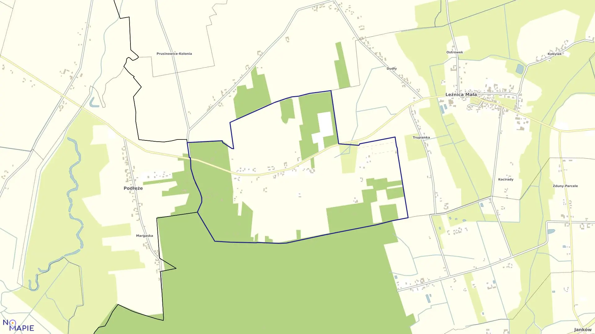 Mapa obrębu BOREK w gminie Łęczyca