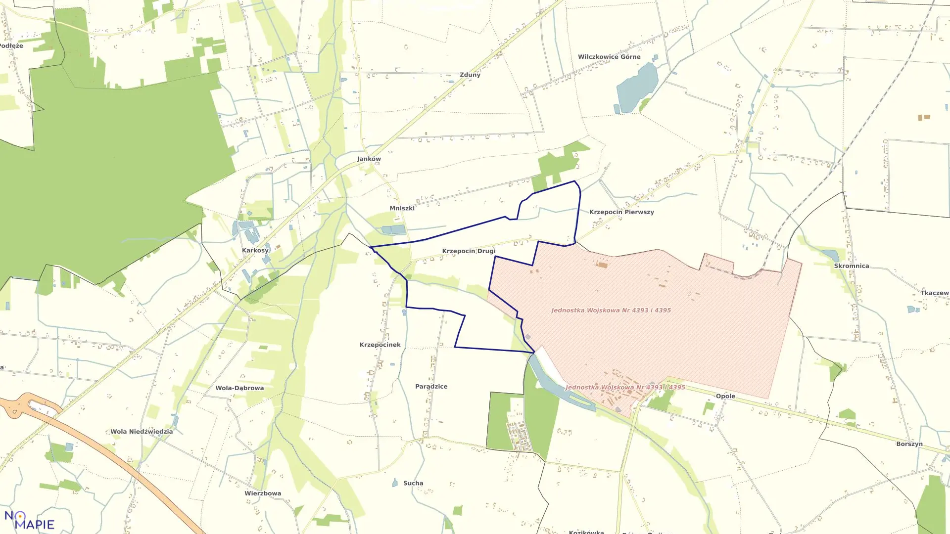 Mapa obrębu KRZEPOCIN II w gminie Łęczyca